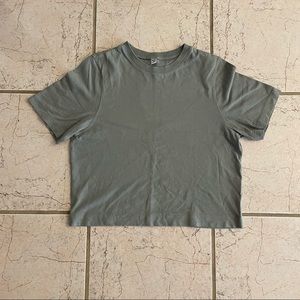 Uniqlo Olive XS (fits like S) Boxy Fit Crop Top